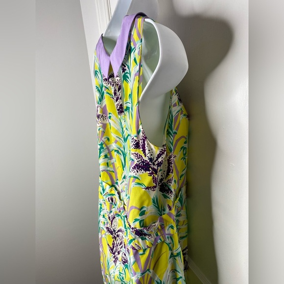 KATE SPADE Peter Pan Collar Floral Yellow and Purple Dress - Picture 9 of 15